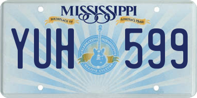 MS license plate YUH599