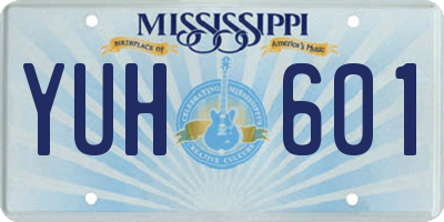 MS license plate YUH601
