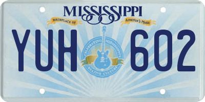 MS license plate YUH602
