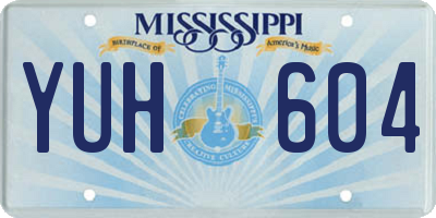 MS license plate YUH604