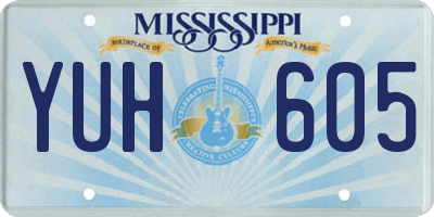 MS license plate YUH605