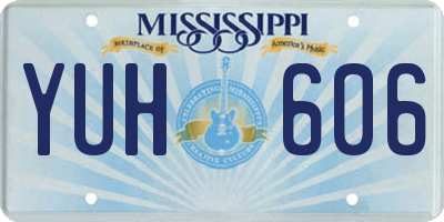 MS license plate YUH606