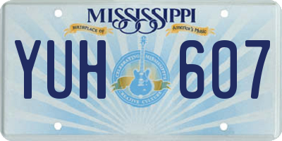 MS license plate YUH607