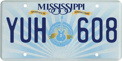 MS license plate YUH608