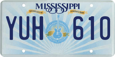 MS license plate YUH610