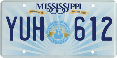 MS license plate YUH612