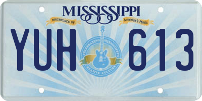 MS license plate YUH613