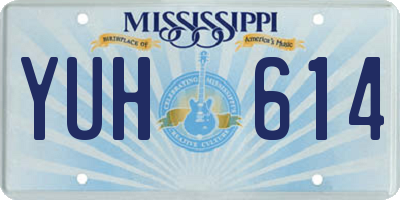 MS license plate YUH614