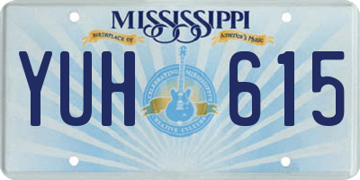 MS license plate YUH615