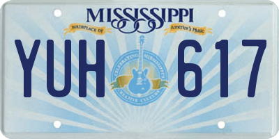 MS license plate YUH617