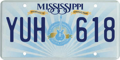 MS license plate YUH618