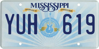 MS license plate YUH619