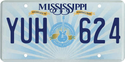 MS license plate YUH624