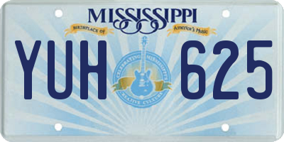 MS license plate YUH625