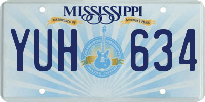 MS license plate YUH634