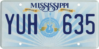 MS license plate YUH635