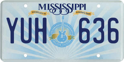 MS license plate YUH636