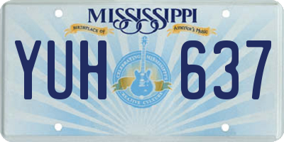 MS license plate YUH637