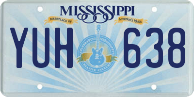 MS license plate YUH638