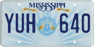 MS license plate YUH640