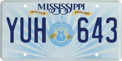 MS license plate YUH643