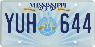 MS license plate YUH644