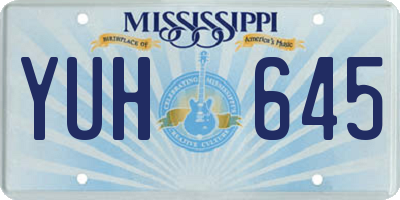 MS license plate YUH645