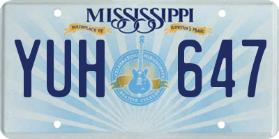 MS license plate YUH647