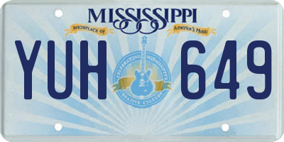 MS license plate YUH649