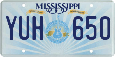 MS license plate YUH650