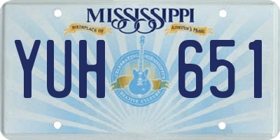 MS license plate YUH651