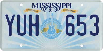 MS license plate YUH653