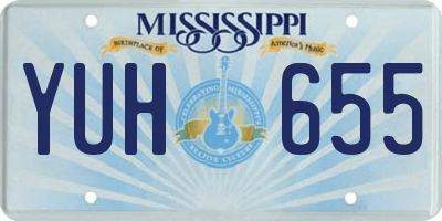 MS license plate YUH655