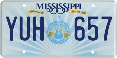 MS license plate YUH657