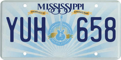 MS license plate YUH658