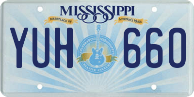 MS license plate YUH660