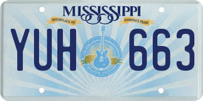 MS license plate YUH663