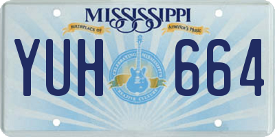 MS license plate YUH664