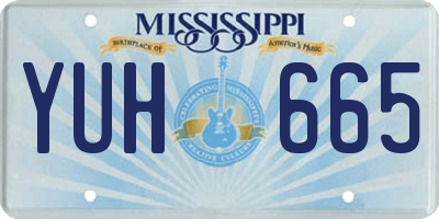 MS license plate YUH665