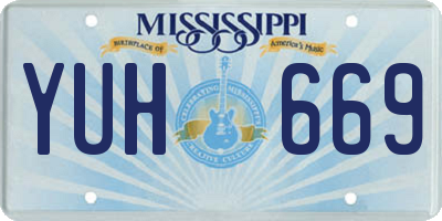 MS license plate YUH669