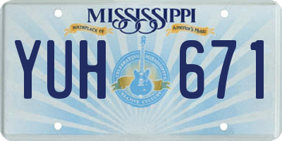 MS license plate YUH671