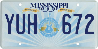 MS license plate YUH672