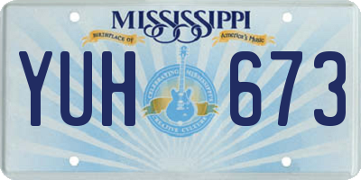MS license plate YUH673