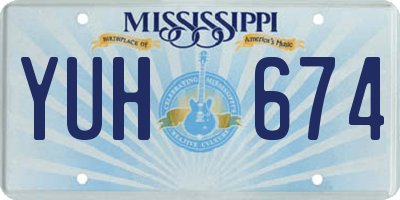 MS license plate YUH674