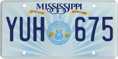 MS license plate YUH675