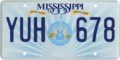 MS license plate YUH678