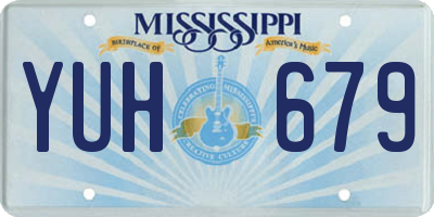 MS license plate YUH679