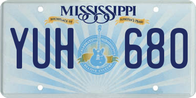 MS license plate YUH680