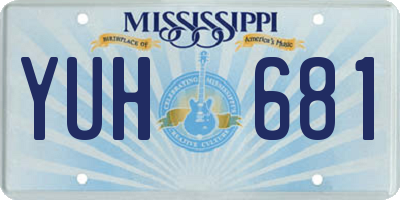 MS license plate YUH681