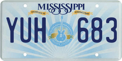 MS license plate YUH683